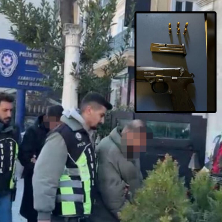 Değnekçinin üzerinden silah çıktı