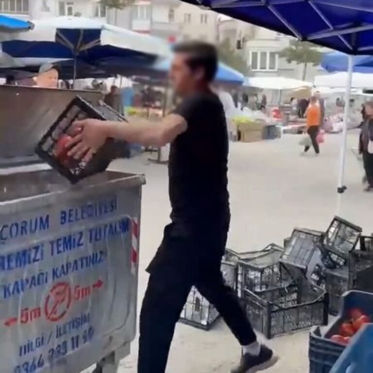 Domatesleri tepki için çöpe döken pazarcıya milyonluk ceza