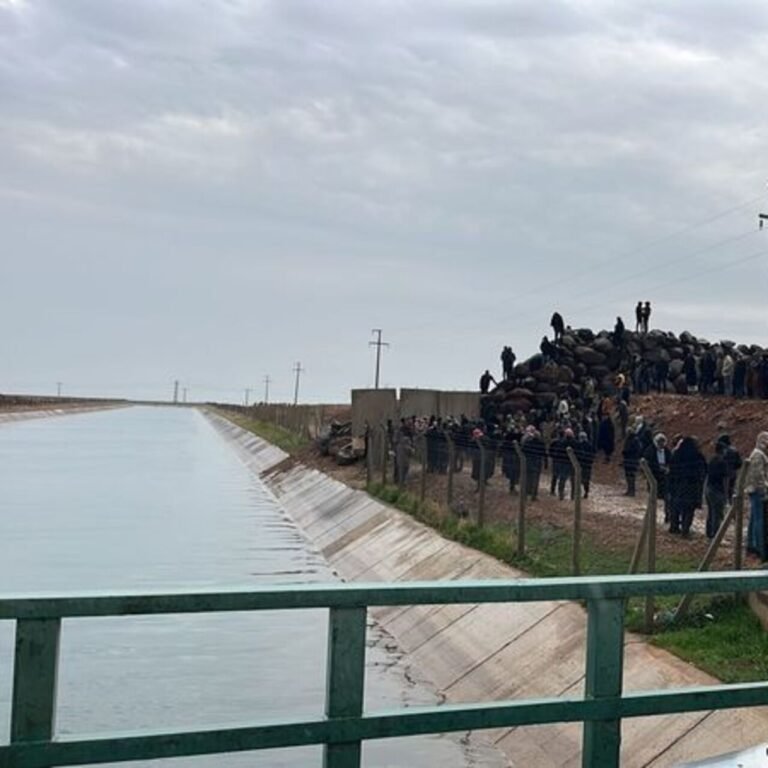 Eşeği ile sulama kanalına düştü!
