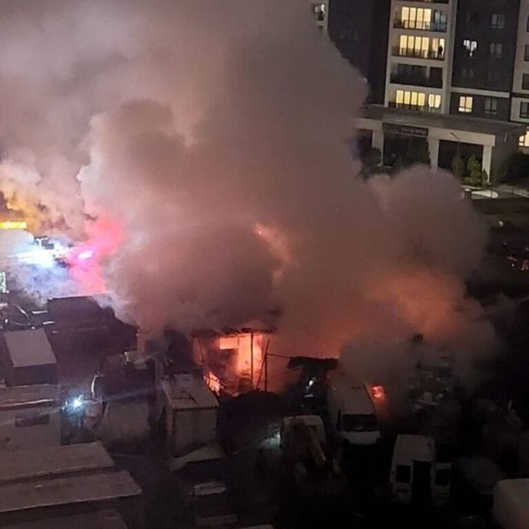 TIR garajındaki konteynerde yangın