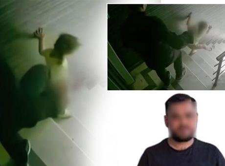 Kamera kaydı dehşete düşürdü! Kızına tekme atan cani baba tutuklandı
