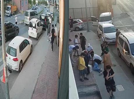 Minibüsle gelen grup tekme tokat saldırdı! Güvenlik kamerası her şeyi kaydetti