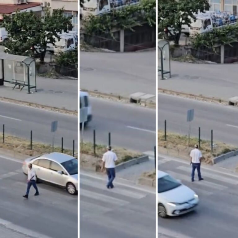 Yaya geçidinde akılalmaz anlar!