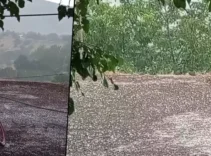 Temmuz ayının sonlarında dolu şaşkınlığı! Çevreyi beyaza bürüdü