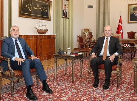 TBMM Başkanı Numan Kurtulmuş, Çalışma ve Sosyal Güvenlik Bakanı Işıkhan'ı kabul etti