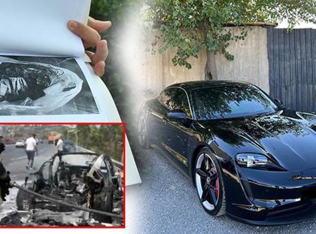 18 milyonluk Porsche alev aldı! Canını zor kurtardı