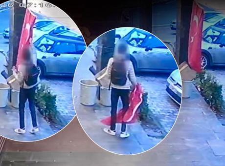 Beylikdüzü’nde iş yerinin önündeki Türk bayrağı indirildi! Polis her yerde arıyor